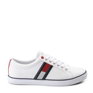 Mens Tommy Hilfiger White Shoe Casual Sneaker red